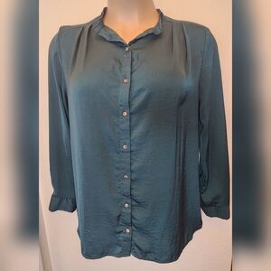H&M Teal Button-Down Shirt